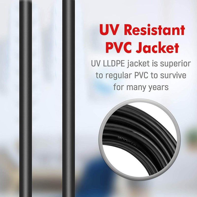 MutecPower 32.5 ft / 10m CAT 7 Outdoor Waterproof Direct Burial RJ45 Ethernet Network Cable - SFTP - 600 Mhz - Black with Cable Ties & Clips - Image 5